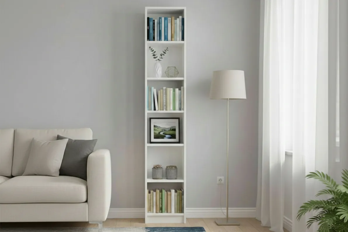 Стеллаж книжный 40x28x202см, с регулируемыми полками Тинтон