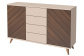 Комод 2 двери 4 ящика Хармони Древесный / Миндаль бежевый/