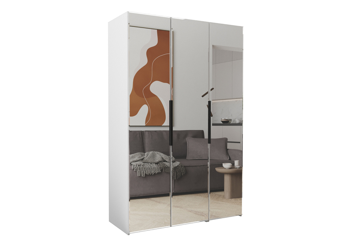 Шкаф 3-х дверный с зеркалом Оскар (компл.5)Белый