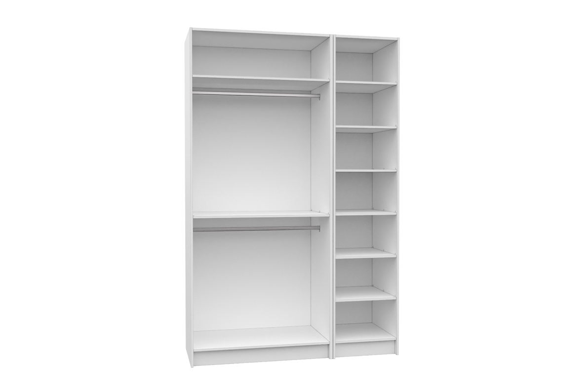 Шкаф 3-х дверный с фасадом МДФ/Зеркало Оскар (компл.6)Белый, фото 2