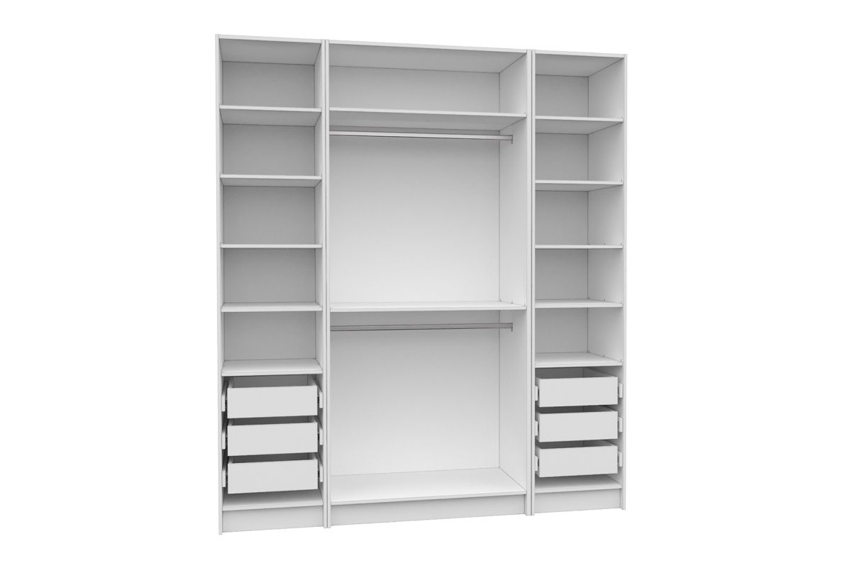 Шкаф 4-х дверный с зеркалом Оскар (компл.10)Белый, фото 2