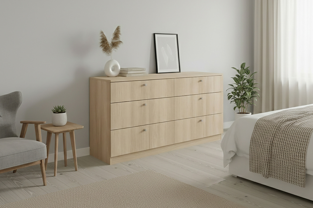 Комод 140х40х72 см с 6-ю ящиками Теви