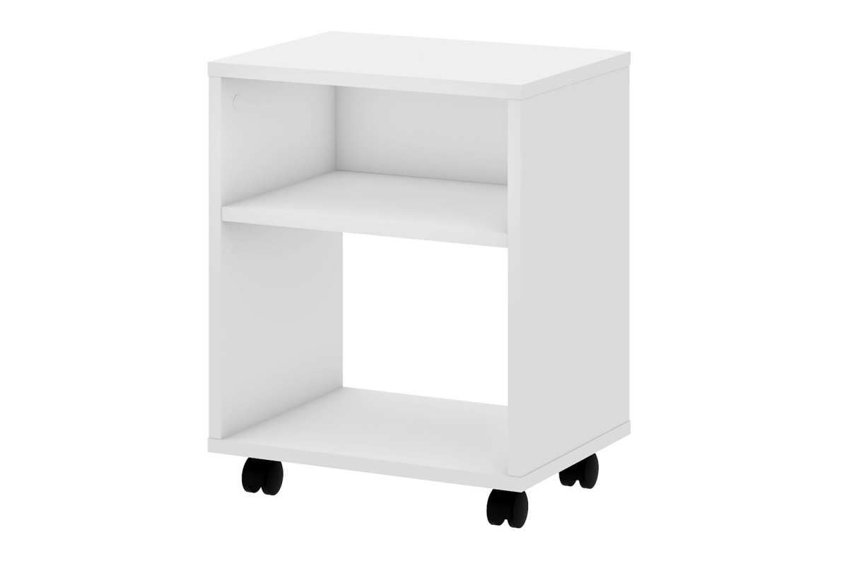 Тумба прикроватная 40х30х50 см с полкой на колёсиках ТевиБелый, фото 4
