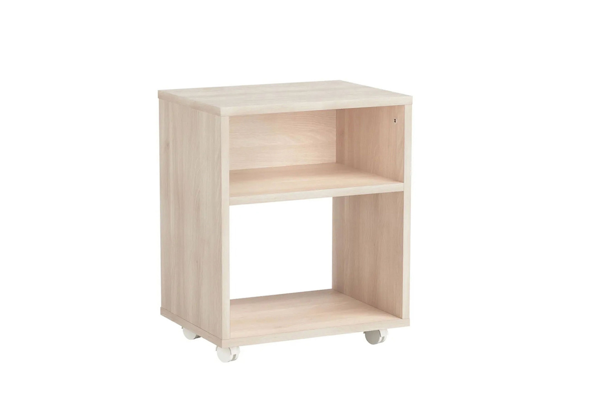 Тумба прикроватная 40х30х50 см с полкой на колёсиках ТевиАкация Лэйклэнд светлая, фото 2