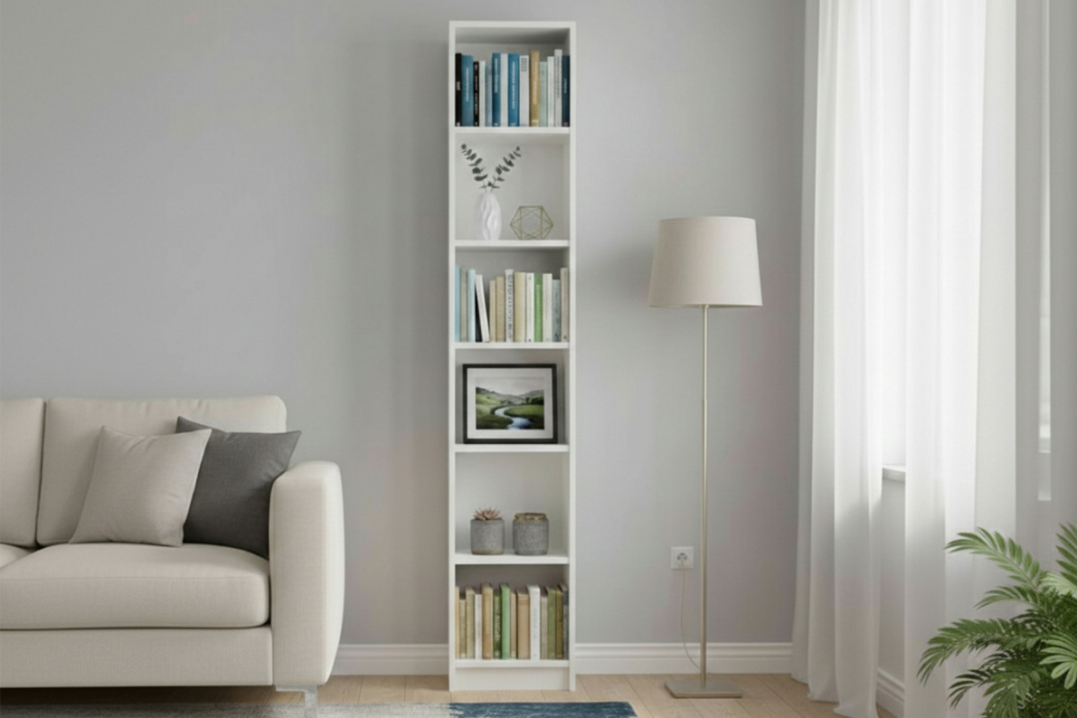 Стеллаж книжный 40x28x202см, с регулируемыми полками Тинтон