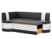 Кухонный угловой диван Токио Левый черно-белый