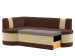 Кухонный угловой диван Токио Левый коричнево-бежевый