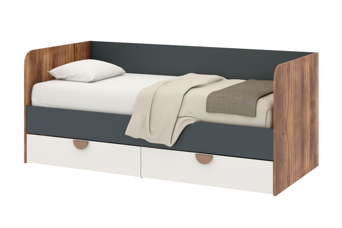 Кровать (90 х 200) ТризильЗеленый камень/Белый