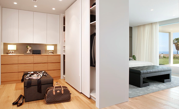 Зонирование комнаты шкафом-перегородкой